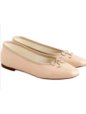 J. Crew Zoe Patent Leather Bow Ballet Flats Desert Taupe Size 7